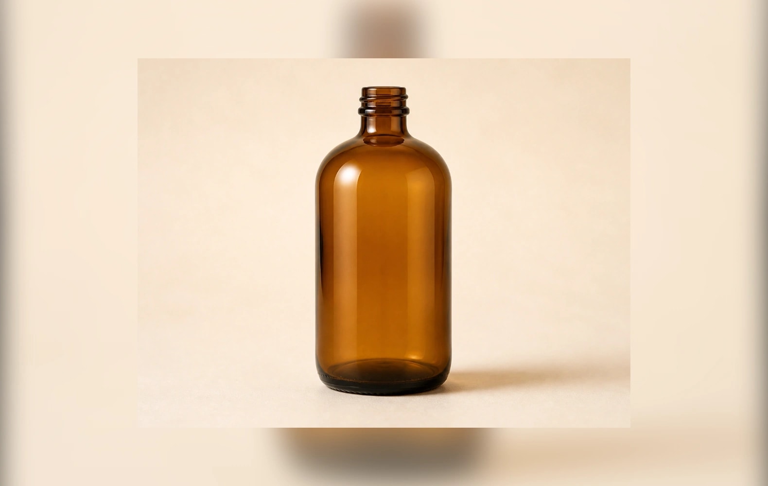 Amber Boston Round Glass Bottle