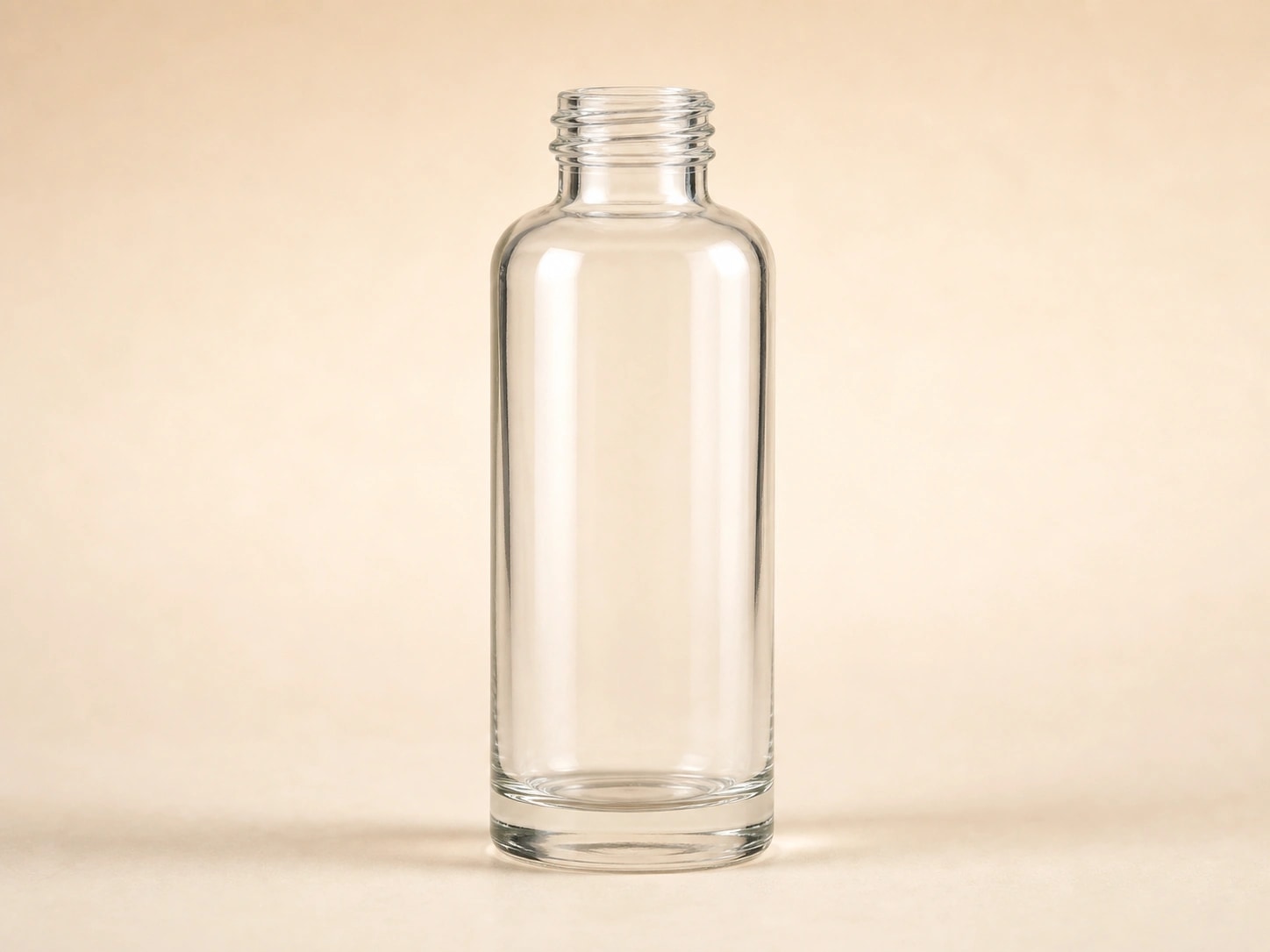Producto de envase de vidrio vacío: Botella transparente para el cuidado de la piel