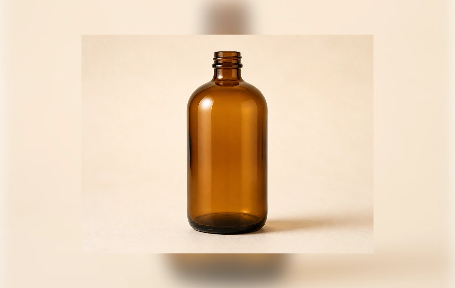 Amber Boston Round Glass Bottle